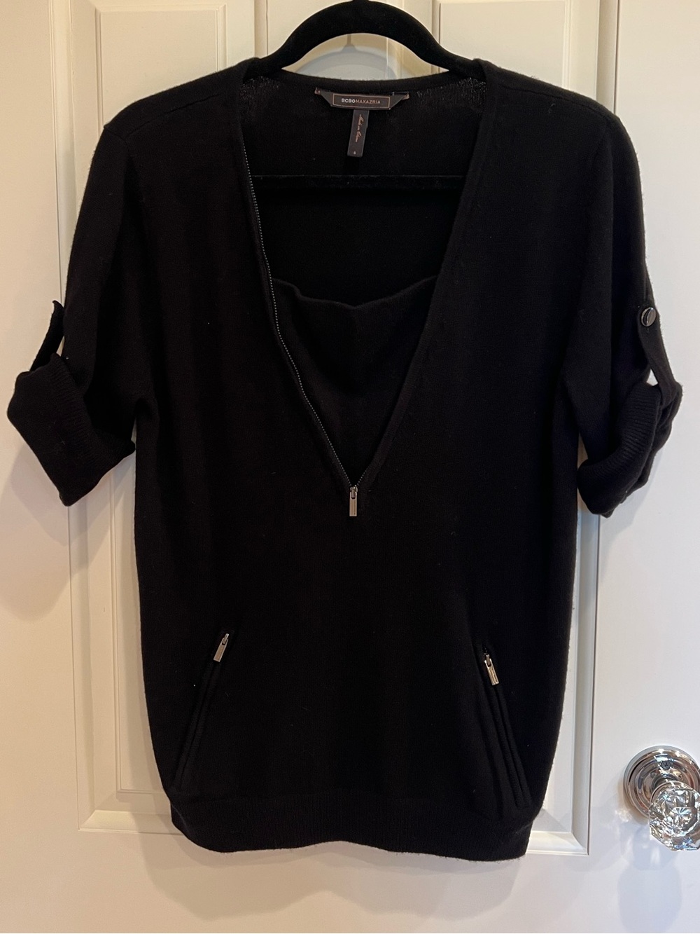 BCBG Black Short Sleeve Sweater